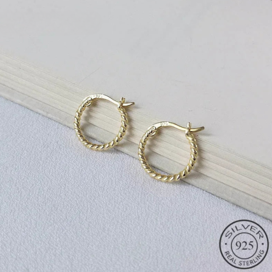 925 Sterling Silver Geometric Spiral Hoop Earrings for Women & Parties