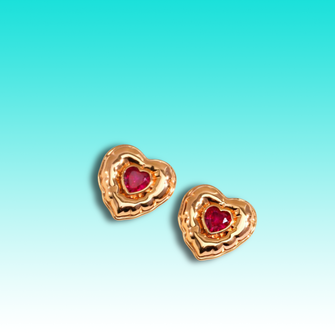 Love Heart Zirconia Earrings