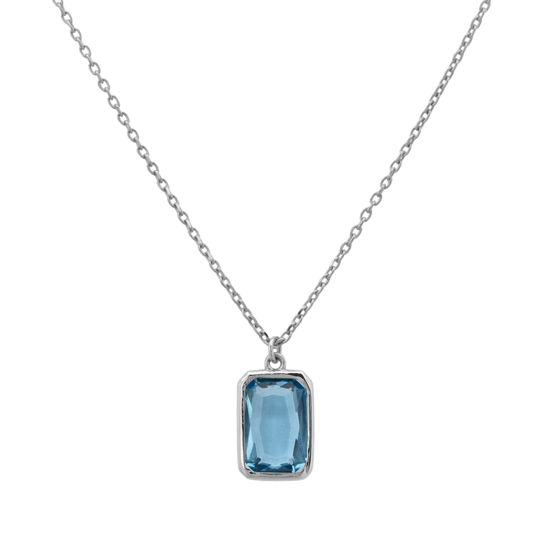 Portofino Necklace Silver Blue Topaz