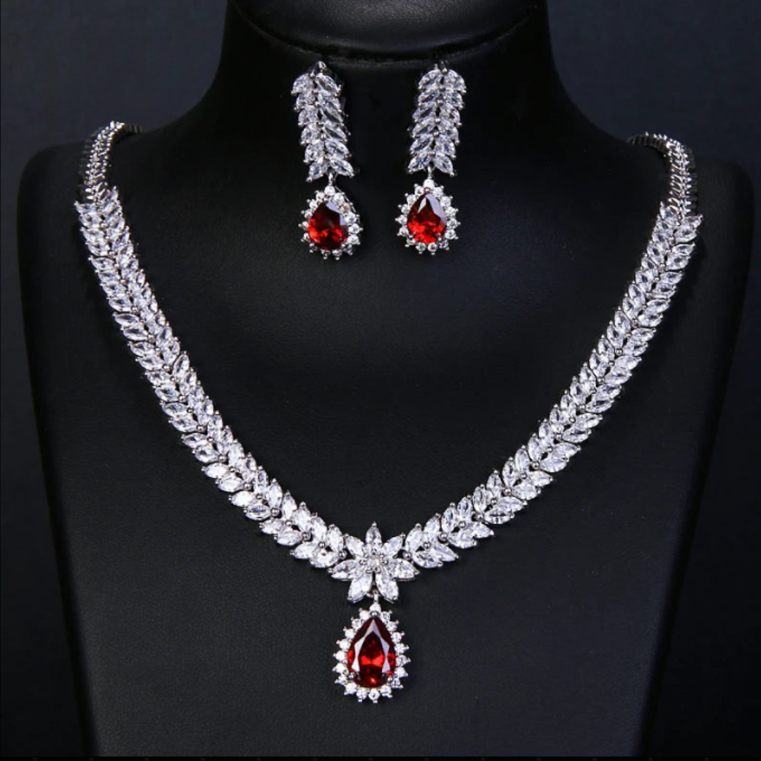 AAA Cubic Zircon Wedding Jewelry Set – 4 Colors, Elegant Bridal Accessory