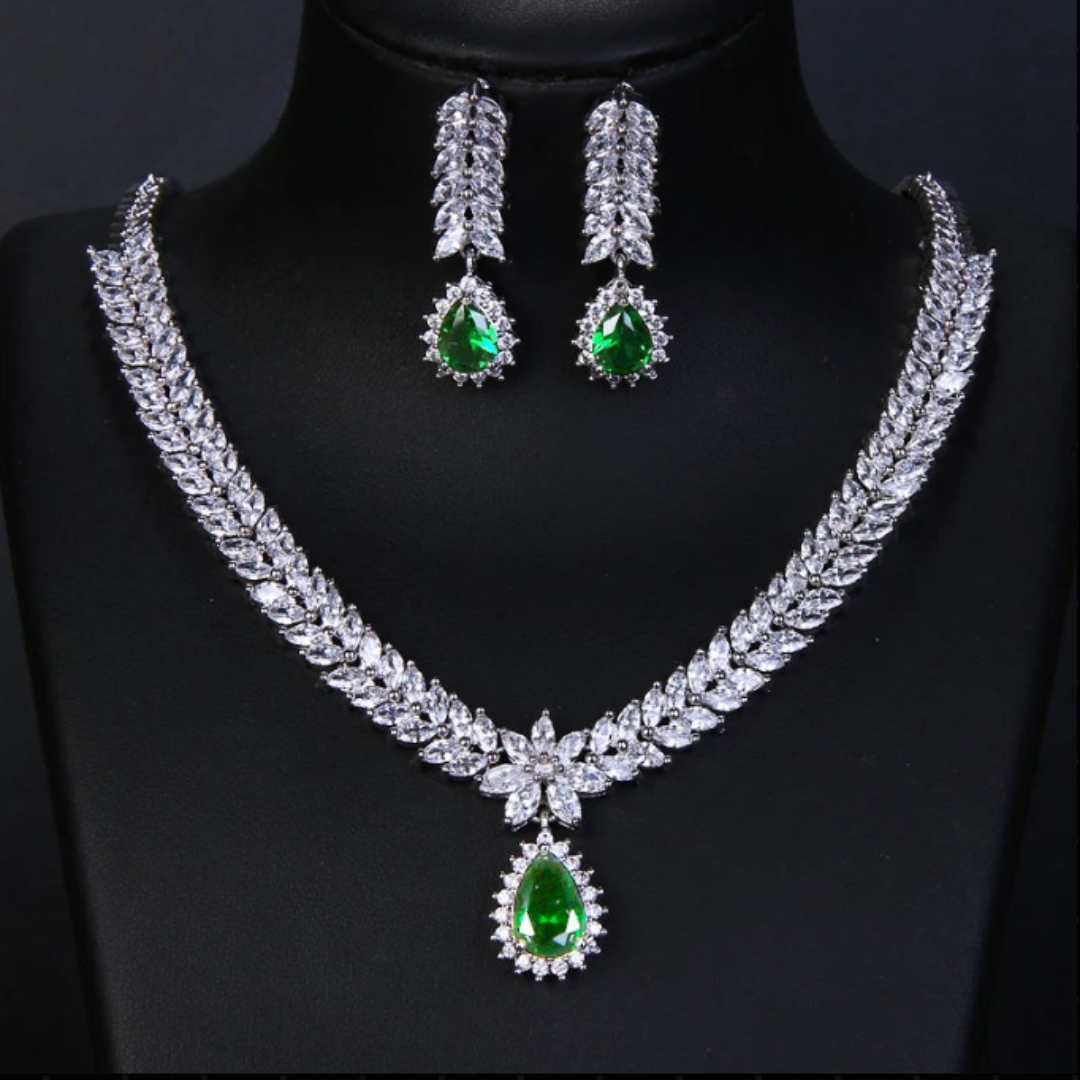 AAA Cubic Zircon Wedding Jewelry Set – 4 Colors, Elegant Bridal Accessory