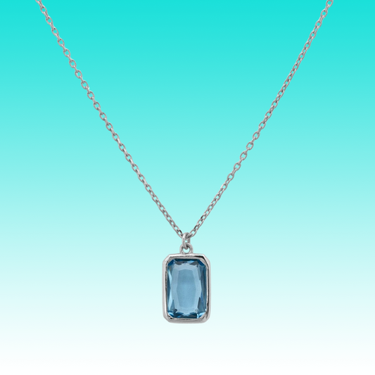 Portofino Necklace Silver Blue Topaz